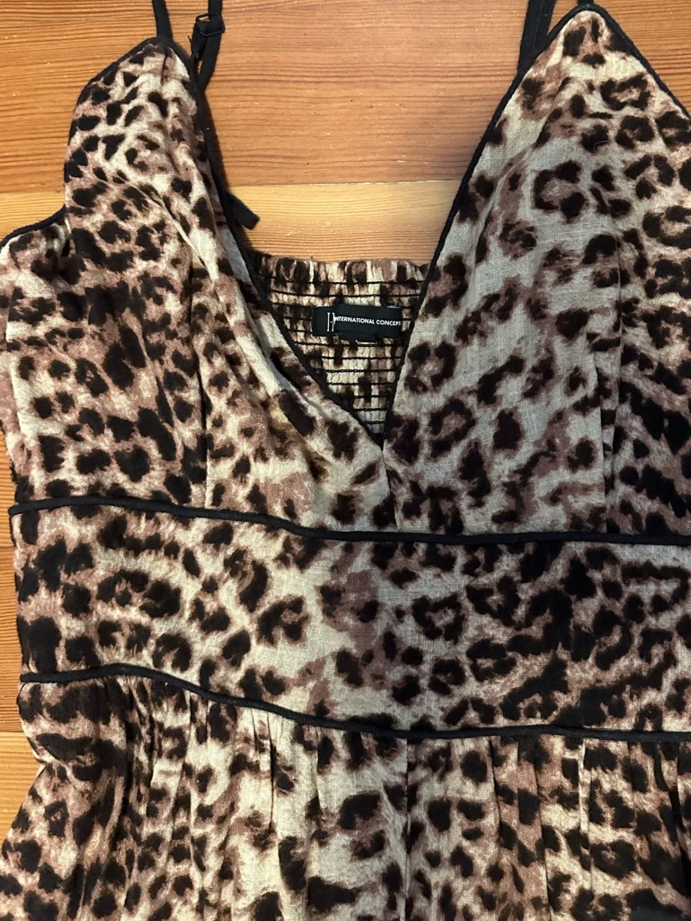 INC International Concepts Leopard-Print Wide-Leg Jumpsuit - Tan & Black - Picture 4 of 7